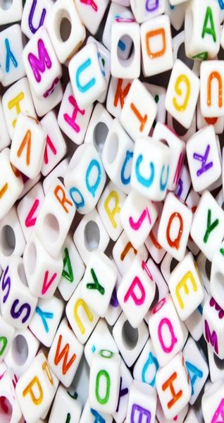 

100pcslot 6 8 10mm white different alphabet beads acrylic colorful letters beads for children education diy jewelry bracelet3987360, Black