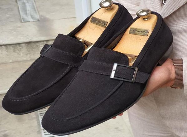 

loafers men shoes faux suede solid color casual fashion street party metal buckle decoration comfortable breathable lazy slipon s8653927, Black