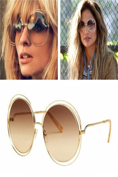

new vintage fashion women brand designer bicyclic sunglasses elegant big round wire frame sunglasses oversized eyeglasses2678184, White;black