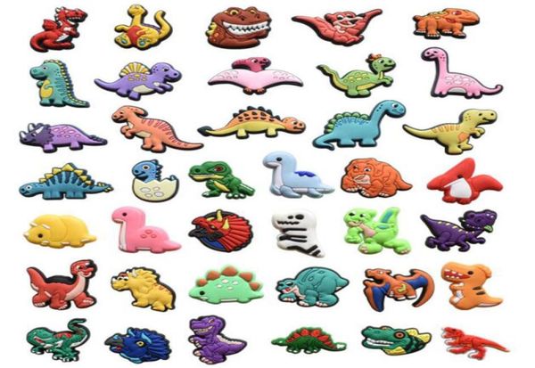 

cartoon kids charms pvc dinosaur shoecharms buckle soft rubber wristbad decoration part1457910, White;pink