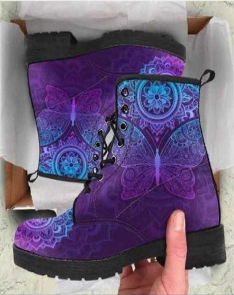 

digital print autumn lady high skull pattern boot 2021 british pu women039s fashion work boots k785063618, Black