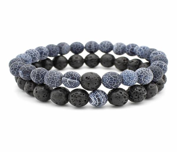 

women men natural lava rock beads chakra bracelets healing energy stone meditation mala bracelet fashion essential oil diffuser je9192140, Black