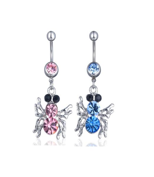 

d02891 3 colors clear color nice belly ring spider style with piercing body jewlery9600761, Silver