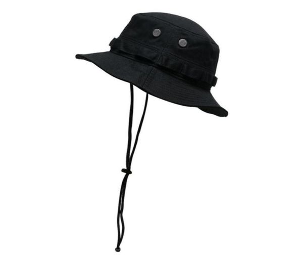 

windproof rope army camouflage fisherman bucket hat for women men fishing flat cap bob panama summer fashion designer korean sun h5283619, Blue;gray