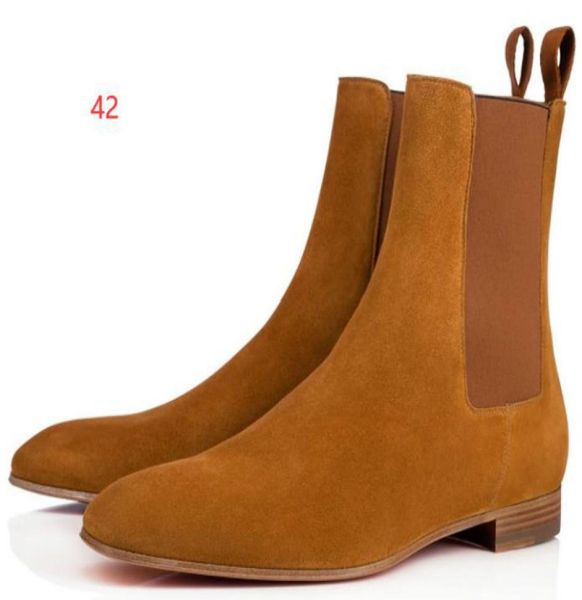

winter fall men's boots brand designers ankle boot samson orlato wedding dress leather flats shoes mid boots super qual3007570, Black
