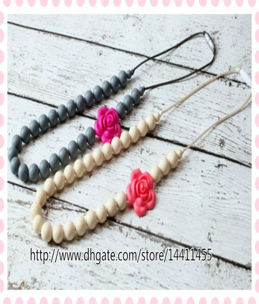 

2016 diy silicone teething necklace bpa for nursing moms and teething babies baby chew nursing toy loose bead pendantssi0018270914, Silver