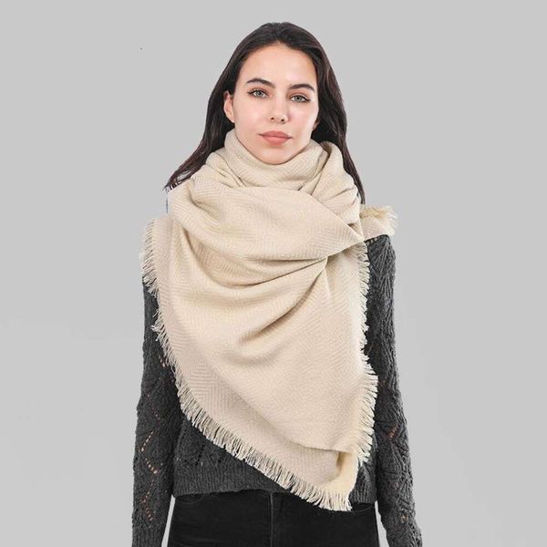

autumn and winter woven scarf pure color diamond cashmere womens shawl, Blue;gray