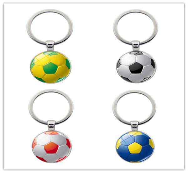 

football keychain soccer ball key rings time gem stone key chain creative manual accessories car 9 colors alloy key ring tnt 8208166, Silver