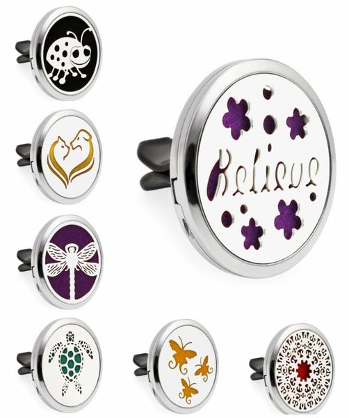 

i believe dragonfly tortoise ladybird 30mm magnet essential oil aromatherapy car diffuser locket perfume locket vent clip 10pcs pa3928444, Silver