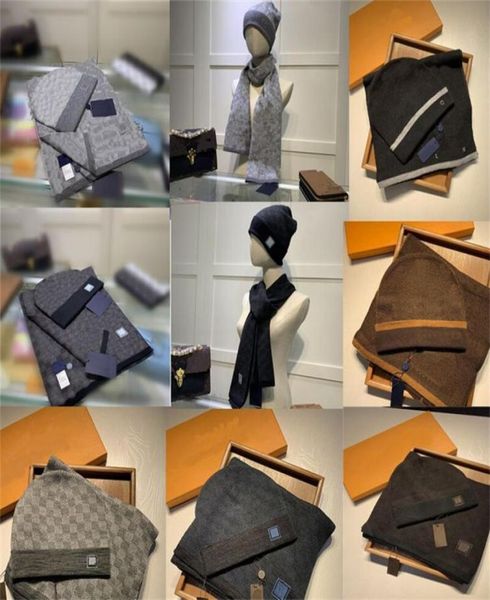 

2022 women mens knitted scarf set winter warm hats and scarves beanie hat for men4299991, Blue;gray