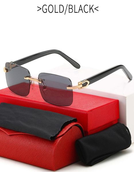 

luxury carti men039s sunglasses frameless square sunglass composite metal plate frame classic jelly optical mirror designer wom8702846, White;black