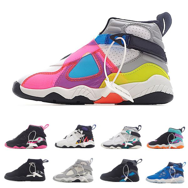 

8s 8 quai 54 aqua kids shoes td athletic outdoor sneakers children boys girls child toddler girl children enfant basketball shoe preschool p, Black