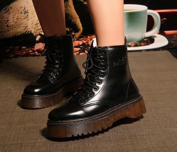 

20women black martens boots genuine leather boots for women ankle boots punk dr motorcycle shoes men thick heel platform winter sh3150742