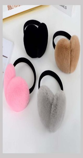 

real rex rabbit fur earmuffs woman rabbit fur earmuff christmas gift cute ear warmer winter warm ear flap msminshu2578090, Blue;gray