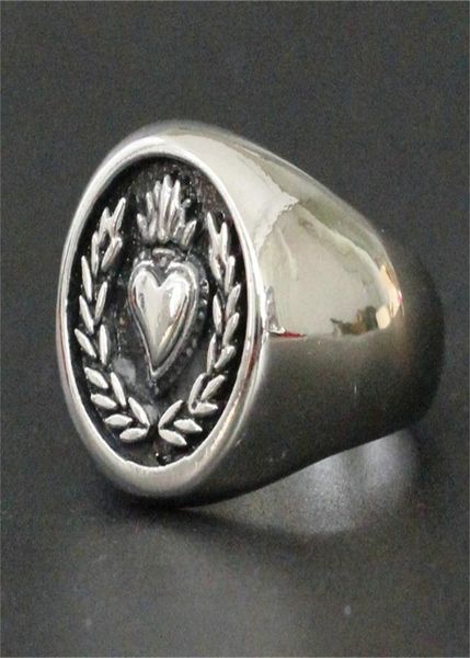 

5pcslot design lover heart ring 316l stainless steel fashion jewelry popular selling biker ring6770748, Silver