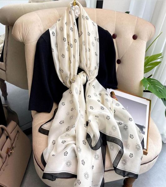 

fashion scarf silk scarves luxury summer flower print beach towel scarf pashmina for women brand designers women sunscreen thin ga2364909, Blue;gray