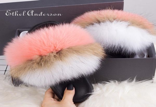 

lady bont slippers rainbow bont slides pluche real vos washer slides slides quality furry flip flop plunge fury4210879, Black