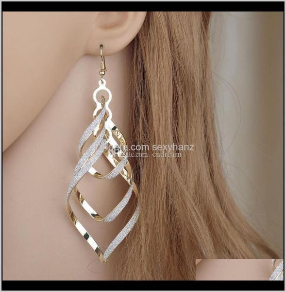 

frost spiral dangle chandelier sier gold long jewelry women earrings will and sandy fashion6279042, Silver