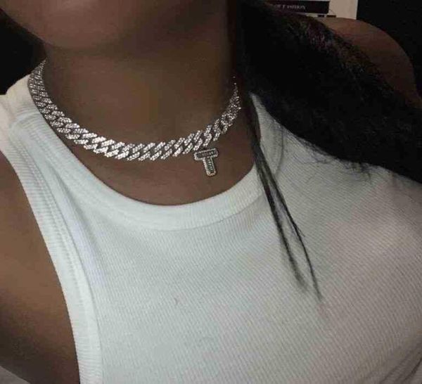 

2022 selling iced out baguette custom letter charm necklace bracelet cuban chain custom initials personalised name necklace9528270, Silver