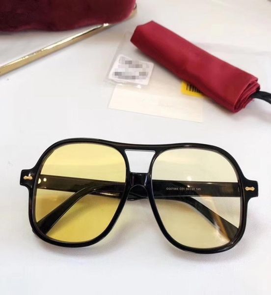 

2020 gg0706 big square pilot sunglasses uv400 5920145mm imported pureplank euroam starstyle fullset packing fre1171706, White;black