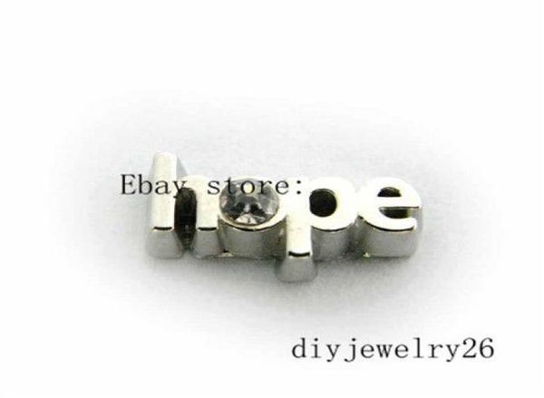 

10pcs hope floating charms for living memory locket fc10095452174, Bronze;silver