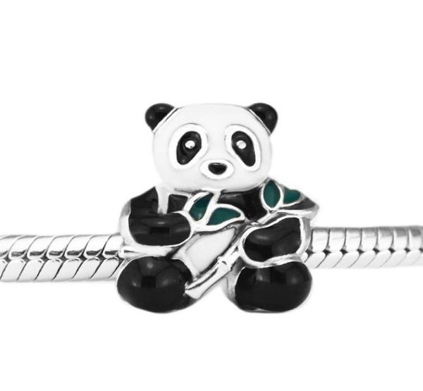 

pandulaso sweet panda charm mixed-enamel beads for jewelry making fit bracelets & necklace woman diy jewelry making9223153, Black