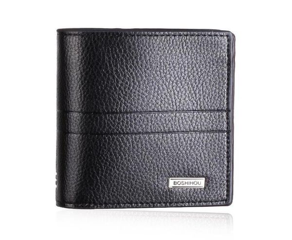 

wallets classic casual men039s wallet short pocket letter litchi pattern luxury male purse with card holder9531085, Red;black