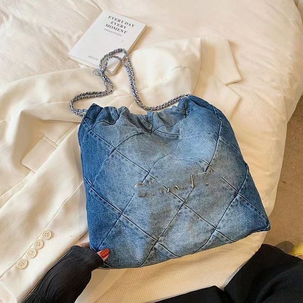 

the latest net celebrity with small fragrant vintage denim large capacity underarm bag tote bag factory direct sales 27*8*28