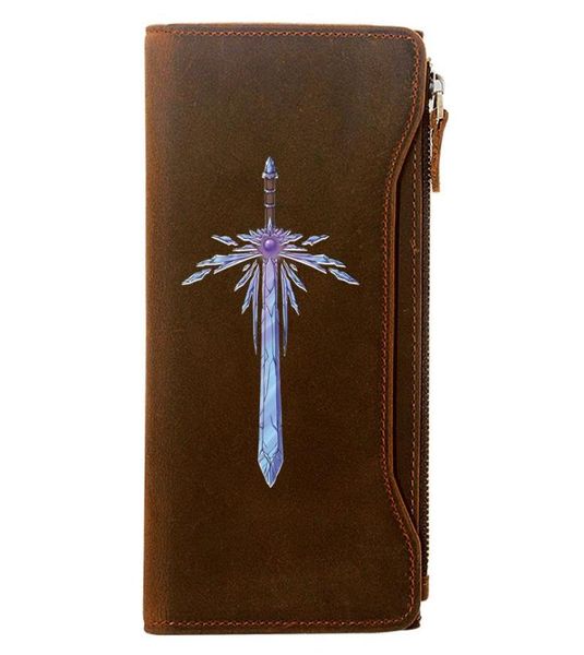 

very cool ice sword design genuine leather wallet men long purse wallets3405475, Red;black
