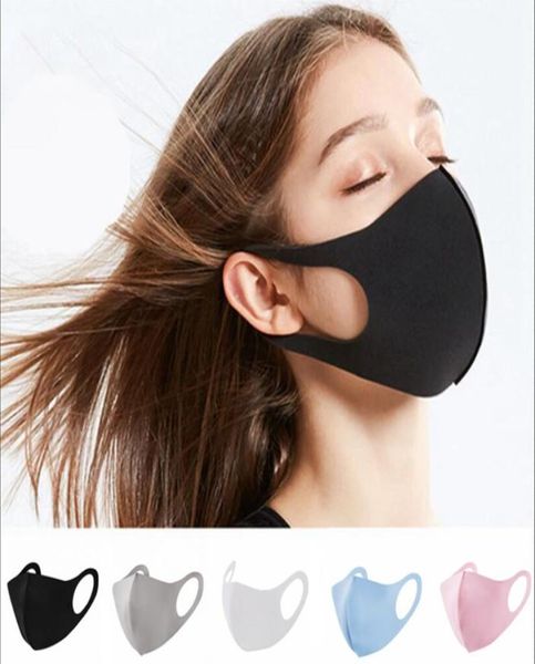 

mouth ice silk mask ice washable breathable face masks reusable anti dust fog anti pollution mouth cover fashion accessories4315608, Silver