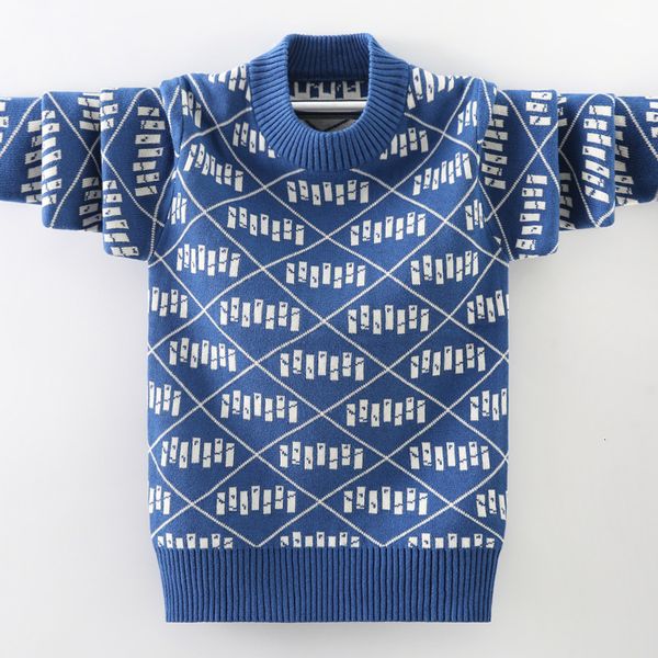 

pullover children's sweaters 2023 autumn winter warm boys knit cotton kids clothes fashion oneck teen boy sweater 230905, Blue
