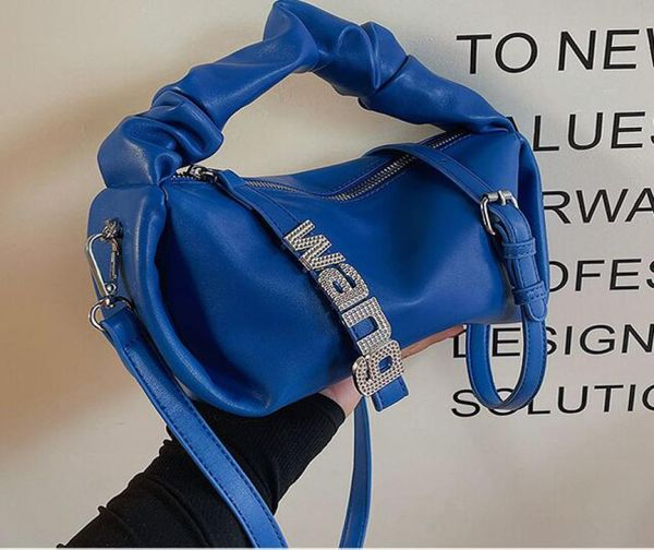 

evening bags fashion summer ladies purses and handbags pleated crossbody bag for women 2022 candy color soft pu leather diamond sh8550658