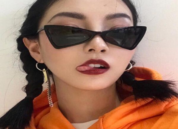 

small triangle sunglasses women retro black white eyewear vintage glasses brand design 2018 cat eye sun glasses for female uv4006240781, White;black