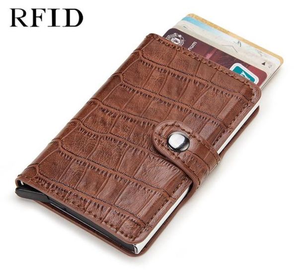 

card holders holder rfid nonscan metal wallet purse male business masculina billetera monedero tarjetero mujer4047921, Brown;gray