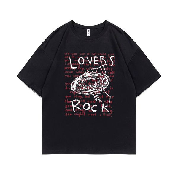 

men's tshirts tv girl lovers rock song tshirt french exit album poster merch tshirts men women fashion streetwear man short sleeve over, White;black