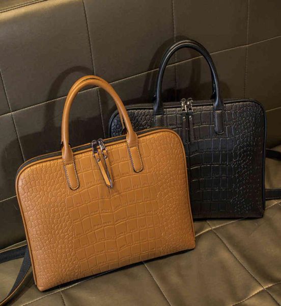 

2021 business womens briefcase leather handbag women totes 156 14 inch lapbag shoulder office bags for female briefcases3aa7091477