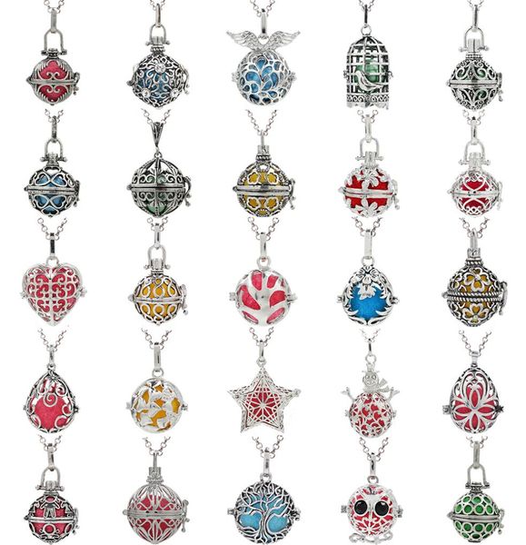 

200 designs tree of life teardrop owl essential oil diffuser locket chime ball cage perfume diy necklace aromatherapy pendant jewe7354711, Silver