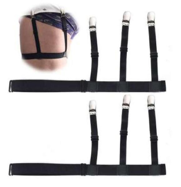 

mens shirt stays garters elastic adjustable suspenders shirt holders creaseresistance 2 style suspenders3903107, Black;white
