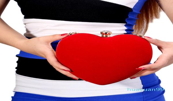 

newheart shape handbag clutch suede party tote purse bag017756191