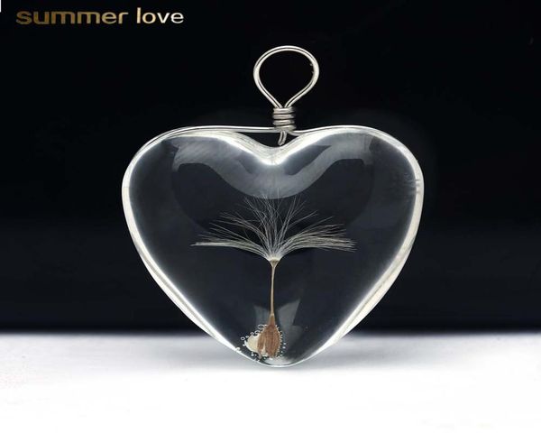

dandelion glass heart shape pendant for necklaces crystal glass round pendants diy jewelry accessories gift6639588, Bronze;silver
