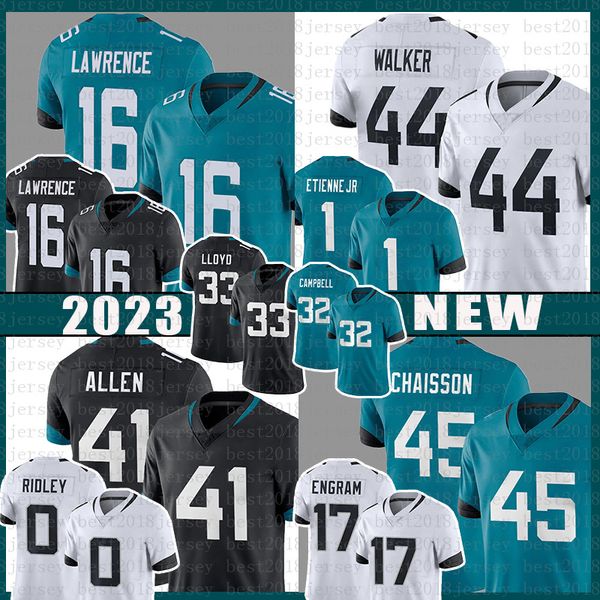 

travon walker trevor lawrence football jersey men travis etienne jacksonvilles jaguars josh allen calvin ridley k'lavon chaisson evan e, Black;red