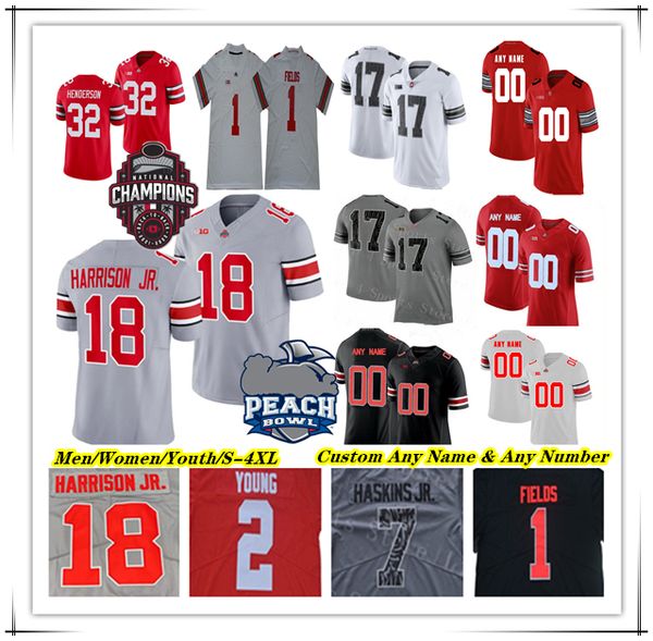 

ncaa college ohio state buckeyes osu football jerseys miyan williams marvin harrison jr steele chambers devin brown cj stroud jaxon smith-nj, Black