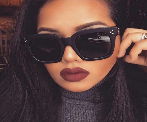 

sunglasses classic vintage square women brand designer fashion sun glasses female big frame mirror black lentes de sol mujersungla2963268, White;black
