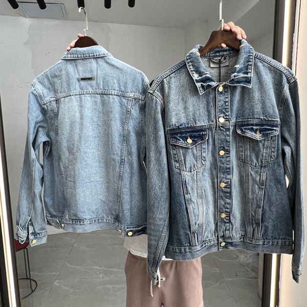 

men's jackets american vintage denim coat classic fashion wash done old men women single breasted jacket coats 230906, Black;brown