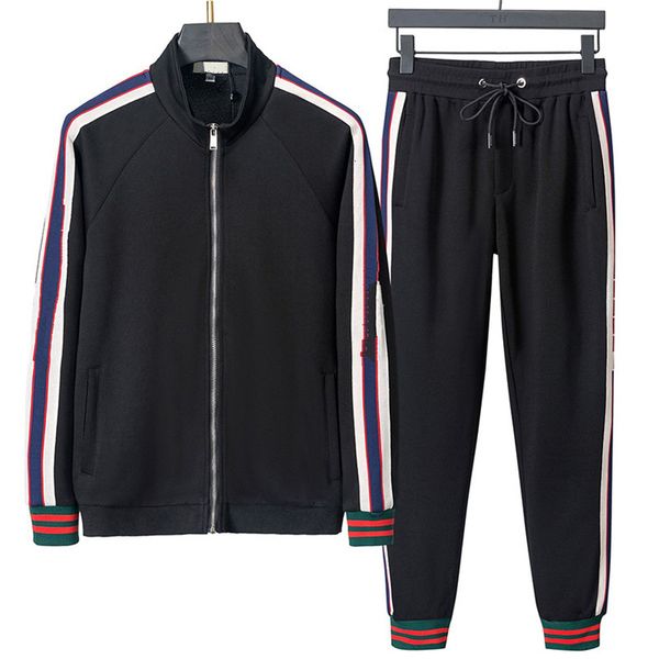 

fashion mens tracksuit designer long sleeve hoodies jackets pants two pieces sportswear sets embroidery autumn winter outdoors sports jogger, Gray