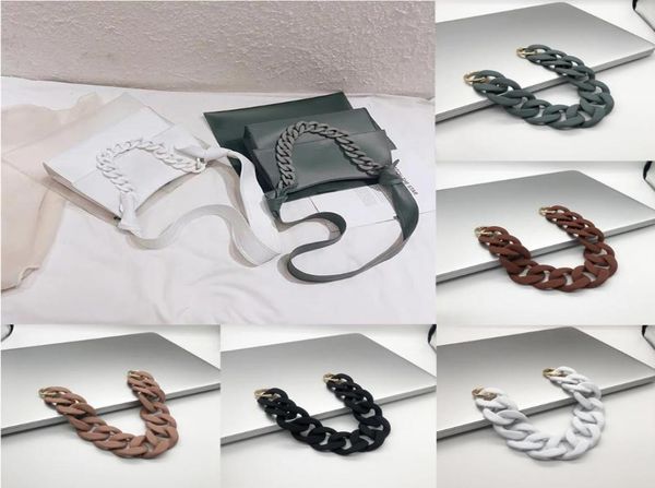 

1 pc 30cm41cm detachable replacement shoulder strap bag acrylic resin chain strap women fish bone plastic bags accessories3206709, Black