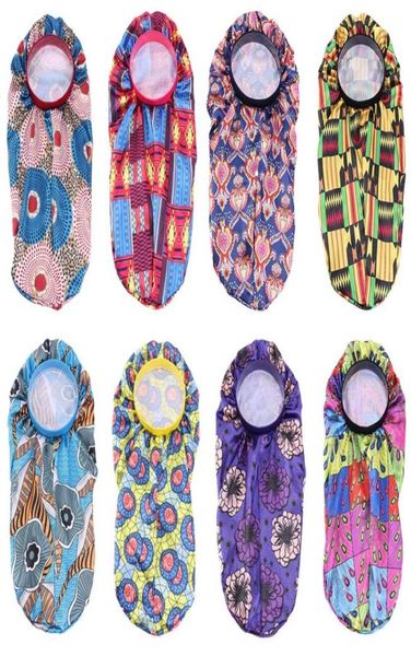 

long bonnet satin silky bonnet for women night sleep cap hair care sock hat african pattern print turban chemo cancer hat6105913, Blue;gray