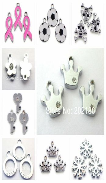 

10pcs crown heart ribbon footable flower pendants necklace pendants hang charms fit for diy key chain keyrings pet collar jewelry 5960105, Bronze;silver