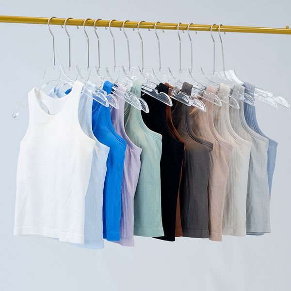 

lu-3002 yoga outfit ebb to street long sports bra padded seamless ribbed crop fitness vest sportswear ladies active wear gym tank