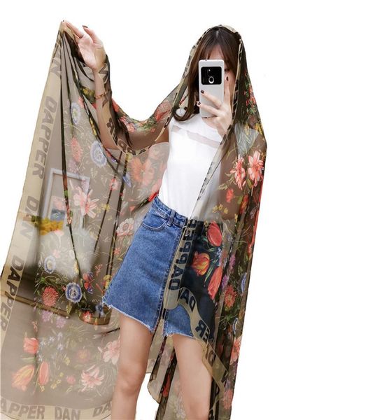 

spring and autumn scarf female flowers letters long section of korean shawl scarves sunscreen excellent soft sophie resort beach t6316055, Blue;gray